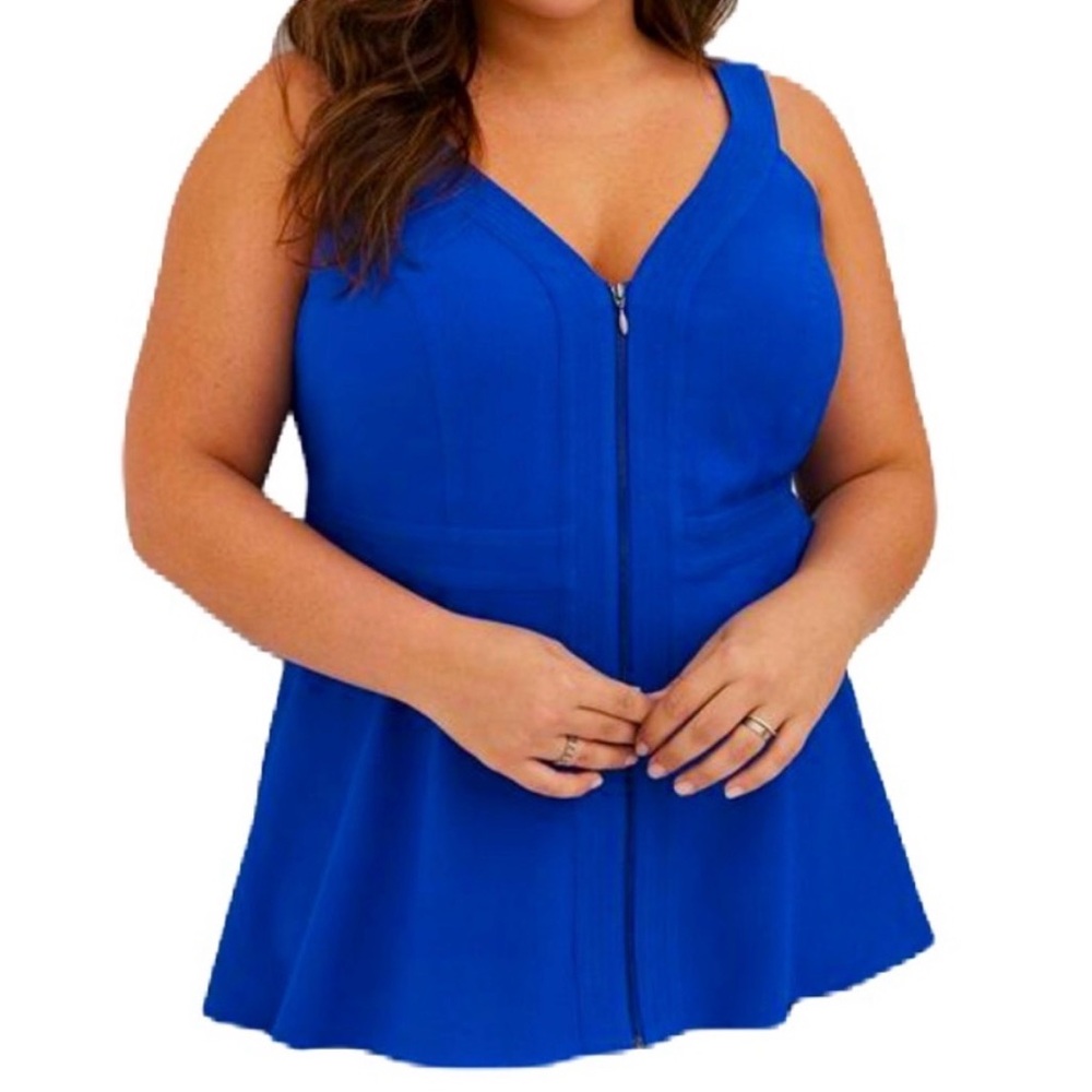 Torrid Blue Zip Front Cami Tank Top – Size 0 (Plus Size 12)